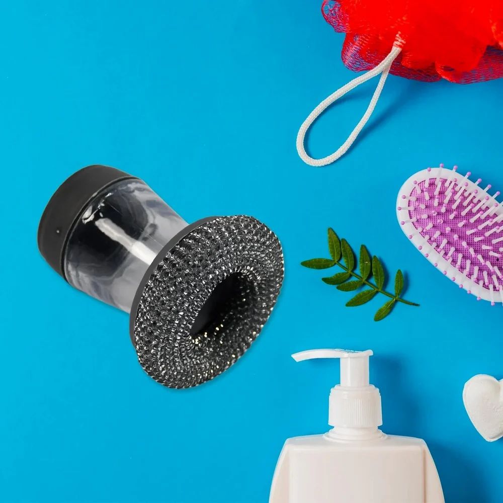 SOAP DISPENSING PALM BRUSH FOR KITCHEN CLEANING